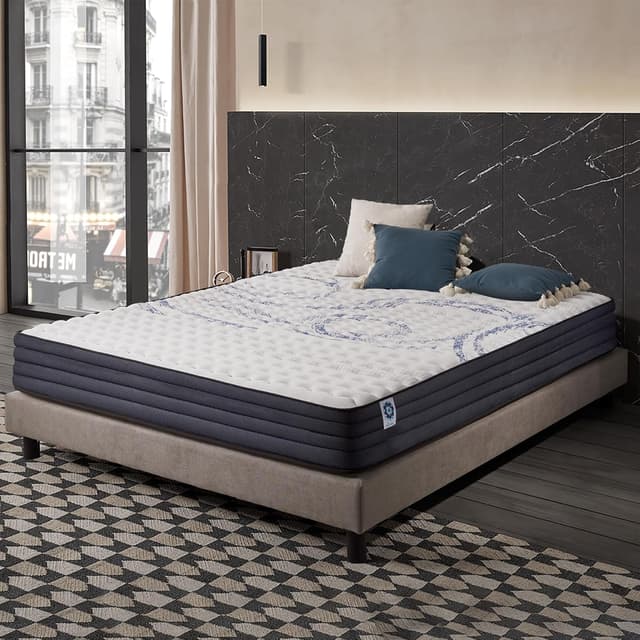 Detalle de Naturalex Perfectsleep materasso matrimoniale 160x190 cm con schiuma HR e inserti in lattice blu