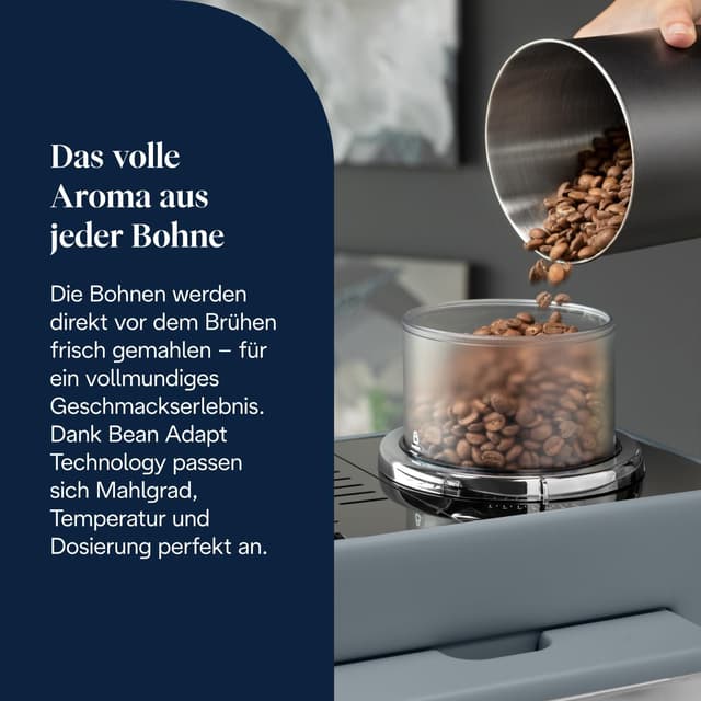 Detalle de De’Longhi Rivelia – Perfetto Kaffeevollautomat mit LatteCrema-Milchschaumsystem, 16 One-Touch-Getränken & austauschbaren Bohnenbehältern (Grau)