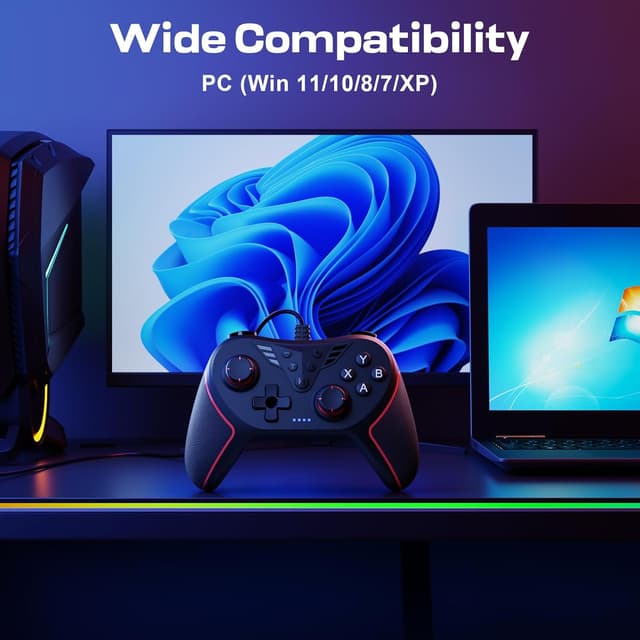 Detalle 2 de RivalPlay PC Controller mit 2-Tasten-Zuordnung inkl. Kabel & Win-Kompatibilität