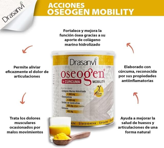 Thumbnail 4 de Drasanvi OSEOGEN Colágeno Marino Hidrolizado 🍊 300g, Huesos y Articulaciones