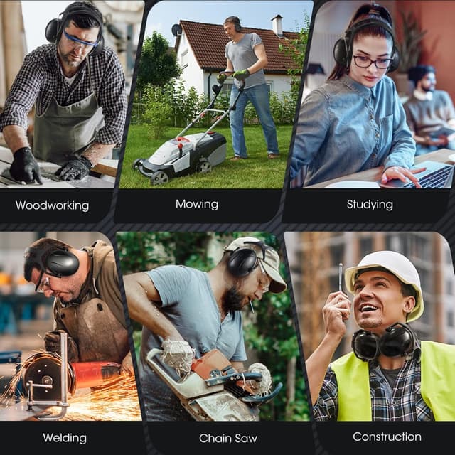 Thumbnail 6 de ERM TOOL Ear Defenders noise reduction safety ear muffs (35 dB SNR) with carry bag