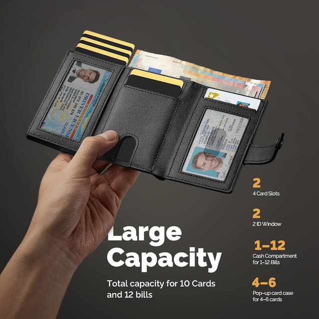 Detalle de YESIIW minimalist RFID wallet holder 9 cards