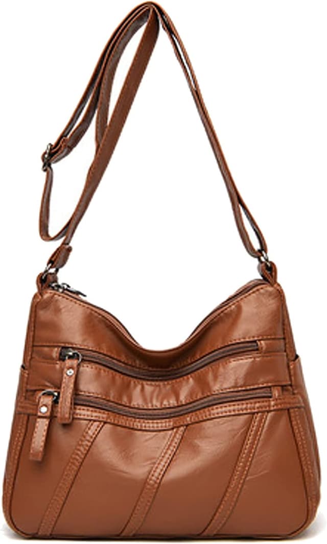 Detalle de Women’s Cross Body Bag in Soft PU Leather with Adjustable Strap and Multi-Pocket Layout