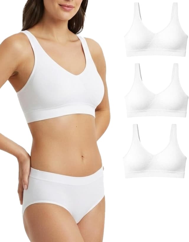 Detalle de Risalti Reggiseno senza ferretto spalla lunga in microfibra elasticizzata (3 pz) – bralette senza cuciture e etichette