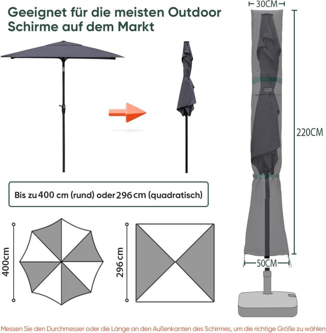 Thumbnail 1 de Sekey Funda para Sombrilla Ø300-400 cm ☔️ Impermeable y Protegida