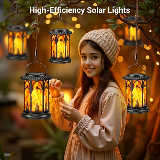 Detalle 2 de GEARLITE solar lanterns for garden 2 pack