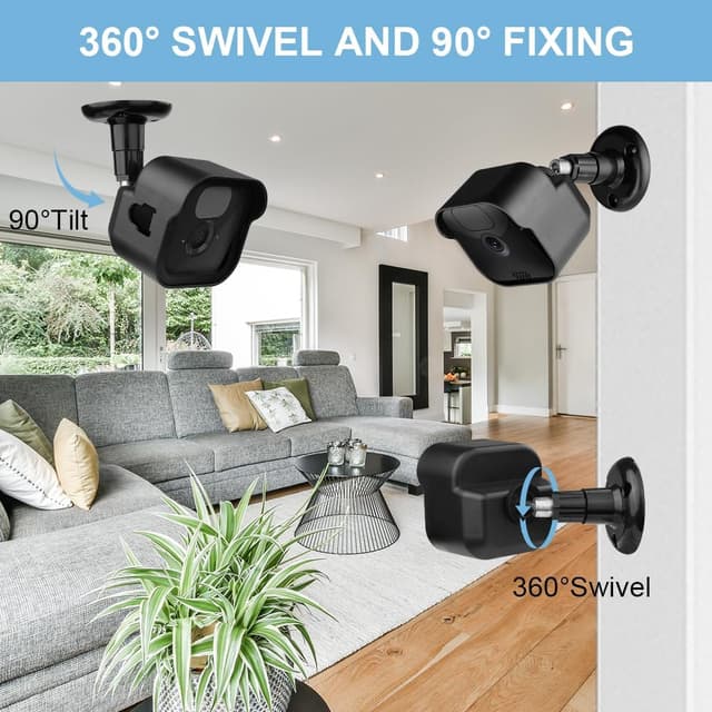 Detalle de OFFCUP Blink Outdoor Supporto per Fotocamera da esterni regolabile da parete (2 pezzi) con custodia protettiva