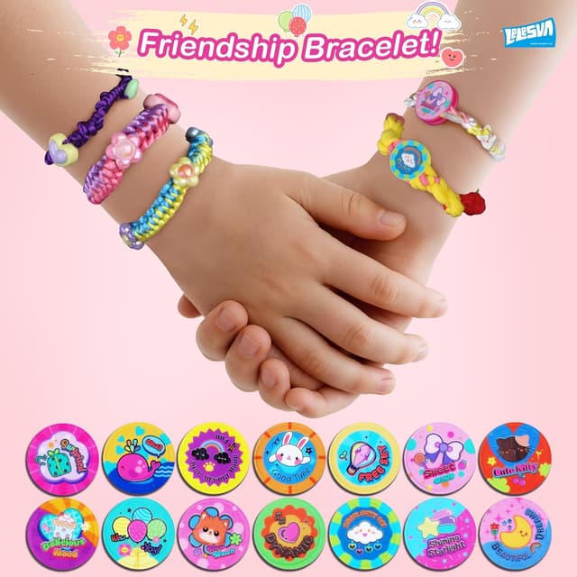 Detalle 2 de Kit 3 in 1 da 400 pezzi con telaio per tessitura: braccialetti dell’amicizia e scatola portaoggetti