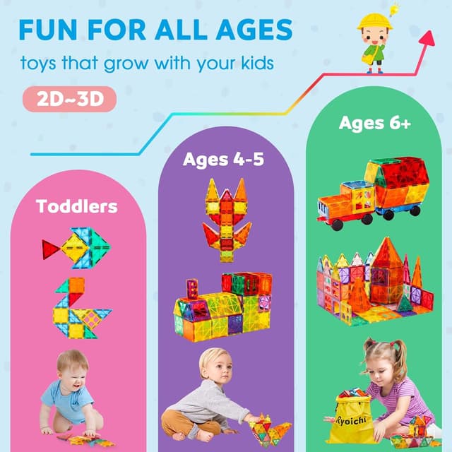 Thumbnail 6 de Ryoichi 138-piece Magnetic Tiles Set 🧩