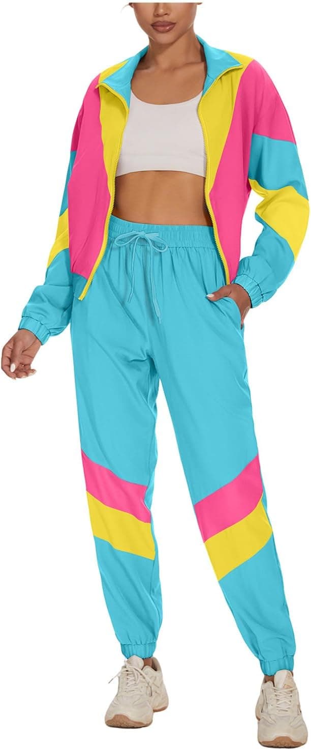 Detalle de UOUA Color Block 2-Piece Windbreaker Set