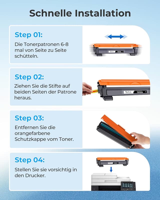 Detalle de ValueToner TN1050 (TN 1050) kompatibler Toner schwarz – 2er-Pack für Brother