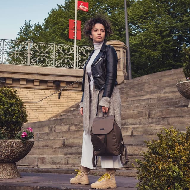 Thumbnail 6 de Zaino Donna “Clara” Grigio-Marrone in nylon impermeabile, 10 litri, con chiusura magnetica