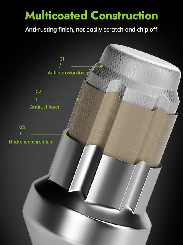 Detalle de AUTOPTIM 24pcs M12x1.25 Spline Lug Nuts (Closed End, Chrome) for Select Nissan Armada, Titan & Xterra