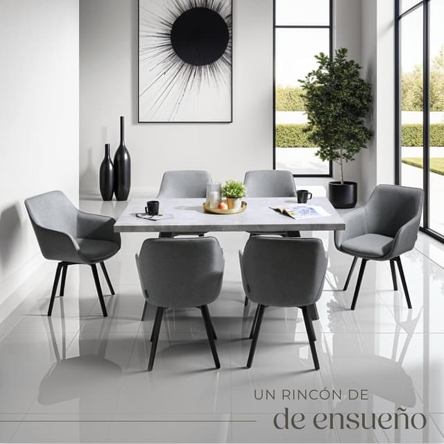 Detalle 2 de TecTake® Silla Giratoria con Reposabrazos 🪑 Alta Densidad