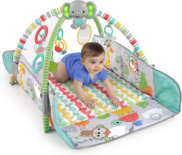 Detalle de Bright Starts Erlebnisdecke & Bällebad mit 40 Bällen (5in1) „Totally Tropical“