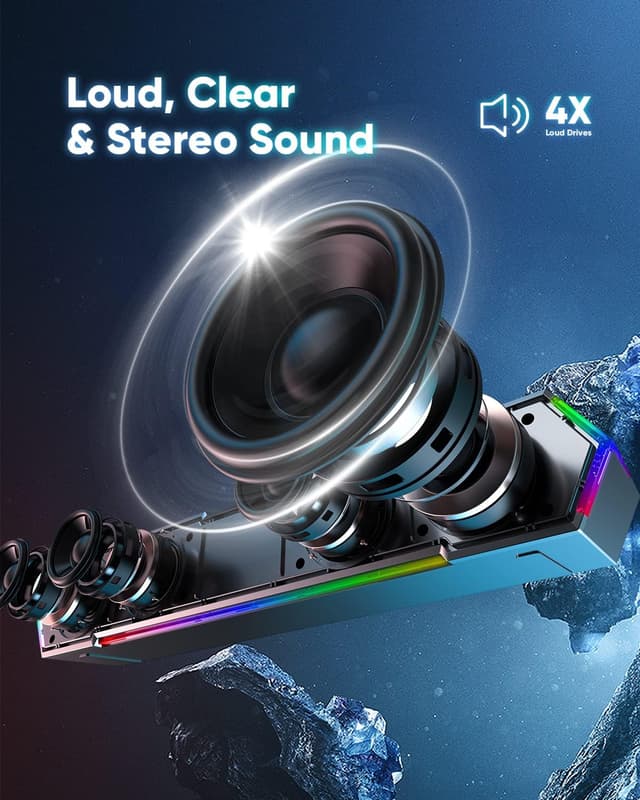 Detalle 2 de LENRUE G11 PC speakers with touch lights