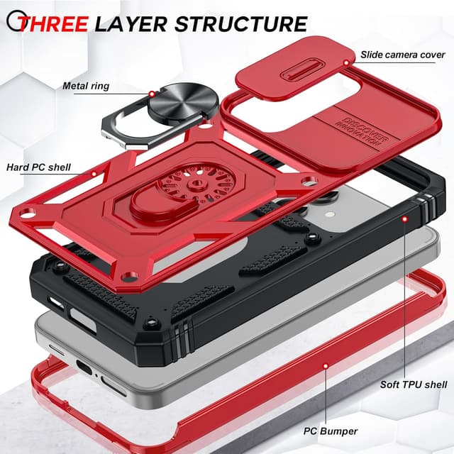 Detalle de LeYi Galaxy S25 case with 360 armour