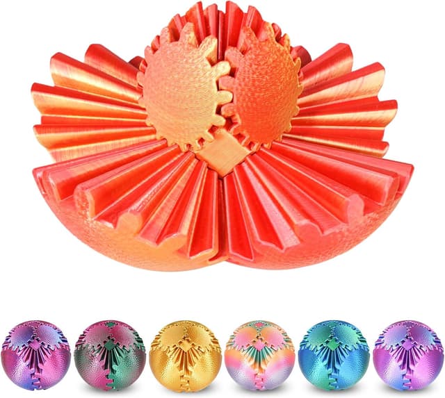 Detalle de Olee Odee Gear Ball Fidget Spielzeug Steampunk Zahnrad-Kugel (Rot, 8 cm)