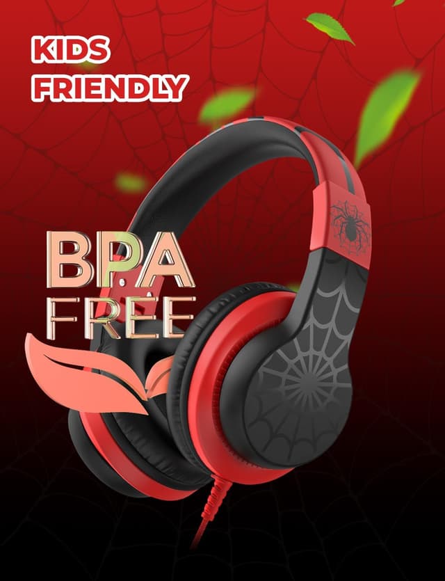 Detalle de iClever Kids HS19S safe volume 85dBA over-ear headphones (3.5mm wired, foldable)