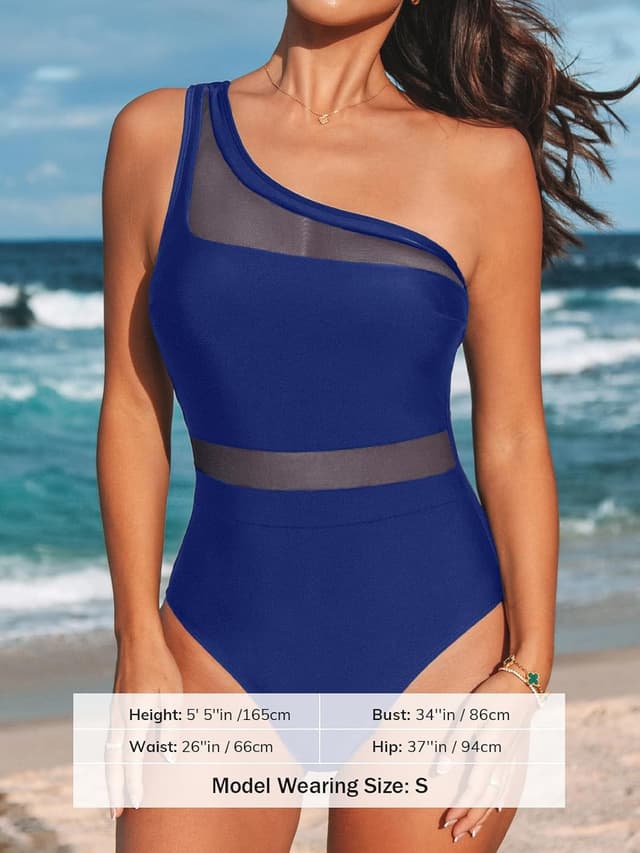 Detalle de CUPSHE Costume da bagno intero da donna con collo asimmetrico e monospalla