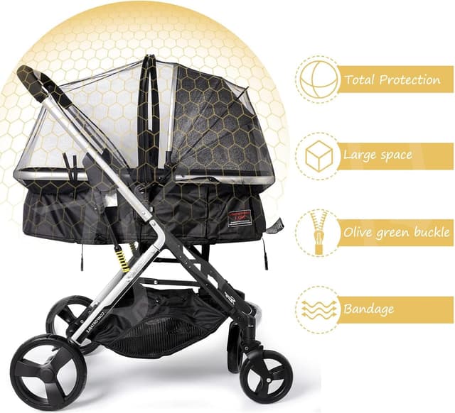 Detalle 2 de Homord Moskitonetz Kinderwagen mit Stützstangen