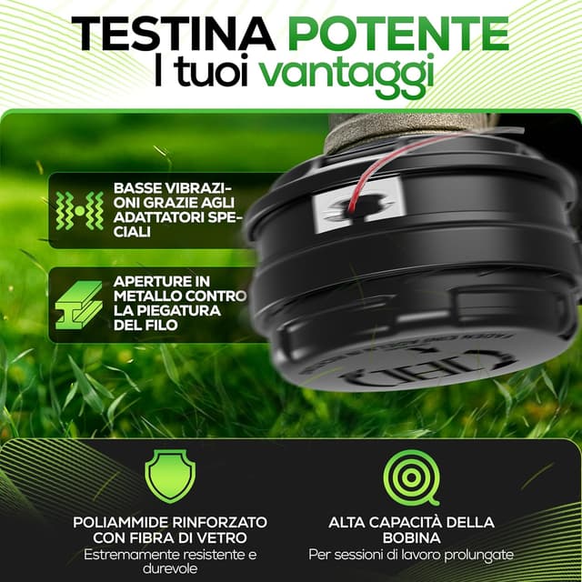 Thumbnail 6 de Heckenpracht testina di filo per decespugliatore con sistema Tap & Go ed Easyload, bobina con 5 adattatori