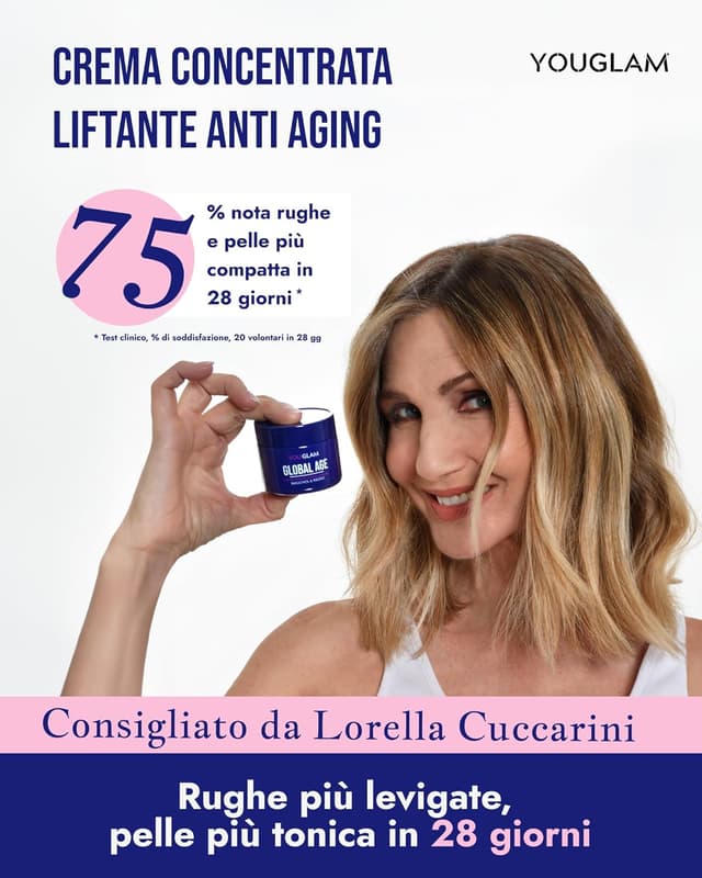 Detalle 2 de YOUGLAM Global Age Crema Viso Antirughe Donna con bakuchiol, acido ialuronico e ribosio – 50 ml