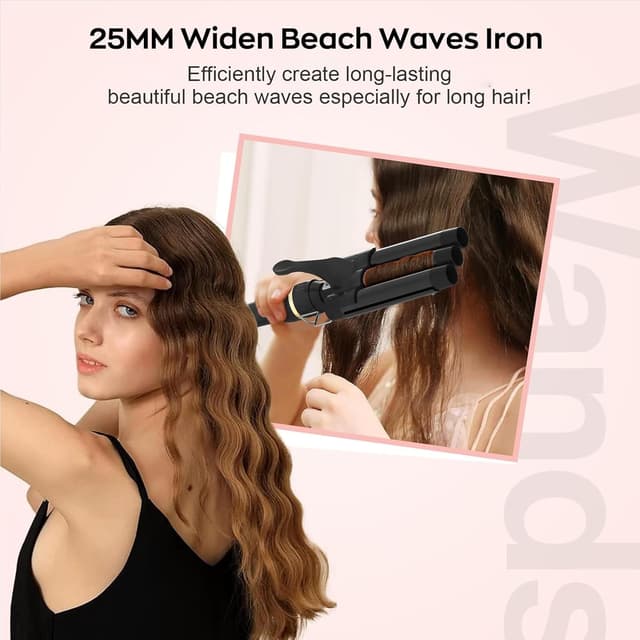 Detalle de janelove 5‑in‑1 Curling Wand Set 10–32mm for All Hair Types 💇♀