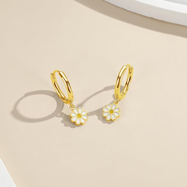 Detalle de Cangall Ohrringe Silber 925 Hängend Damen – Creolen mit Anhänger, nickelfrei