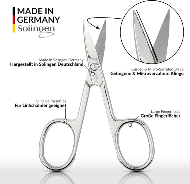 Detalle de marQus Nagelschere aus Solingen mit mikroverzahnter Klinge – zum exakten Schneiden von Fingeln und Füßen inkl. Etui