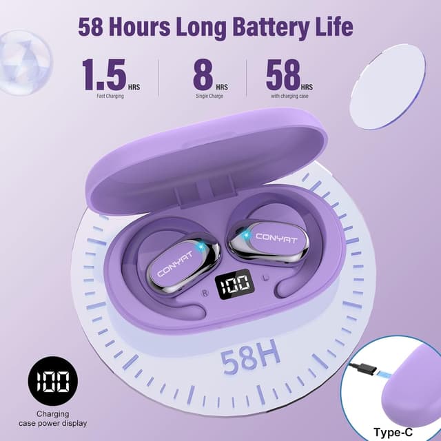 Detalle de Conyat AI Cuffie Traduzione Bluetooth 5.4 Open-Ear con traduzione in tempo reale e 164 lingue