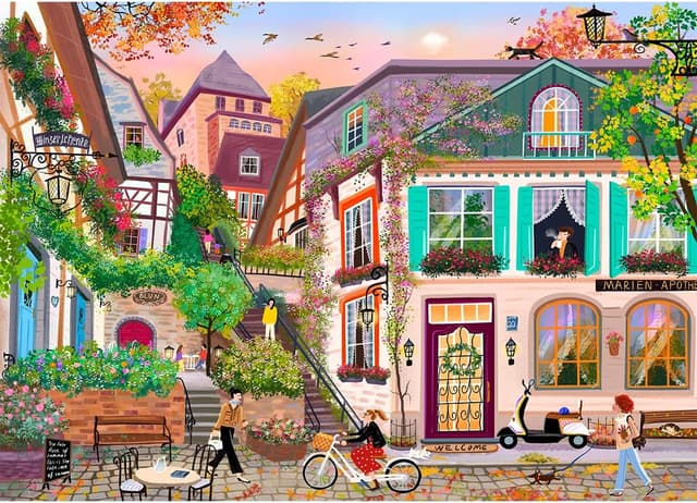 Detalle de HUADADA 1000-Piece Jigsaw Puzzle for Adults – “Sunset in the Alley”