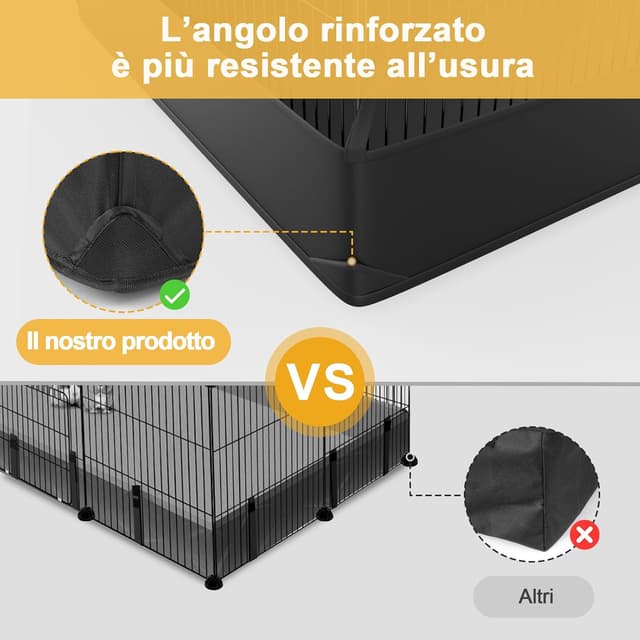 Detalle de Aystkniet gabbia in pannelli C&C per piccoli animali 122 x 60 x 40 cm con copertura e fondo impermeabile