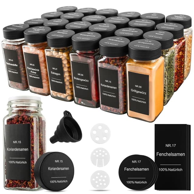 Detalle de Gewürzgläser Eckig Set 24er, 120 ml