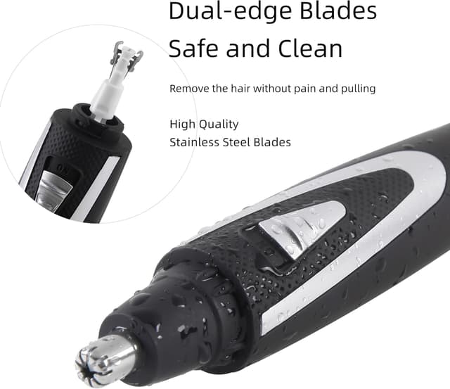 Detalle de Ear Nose Hair Trimmer 2025, Dual-Edge Waterproof ✂