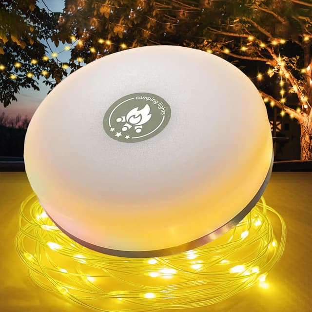 Detalle de Aufrollbare Camping-Lichterkette mit USB-Ladefunktion (wasserdicht) – 10 Fotoclips, 8 Beleuchtungsmodi, 10 m