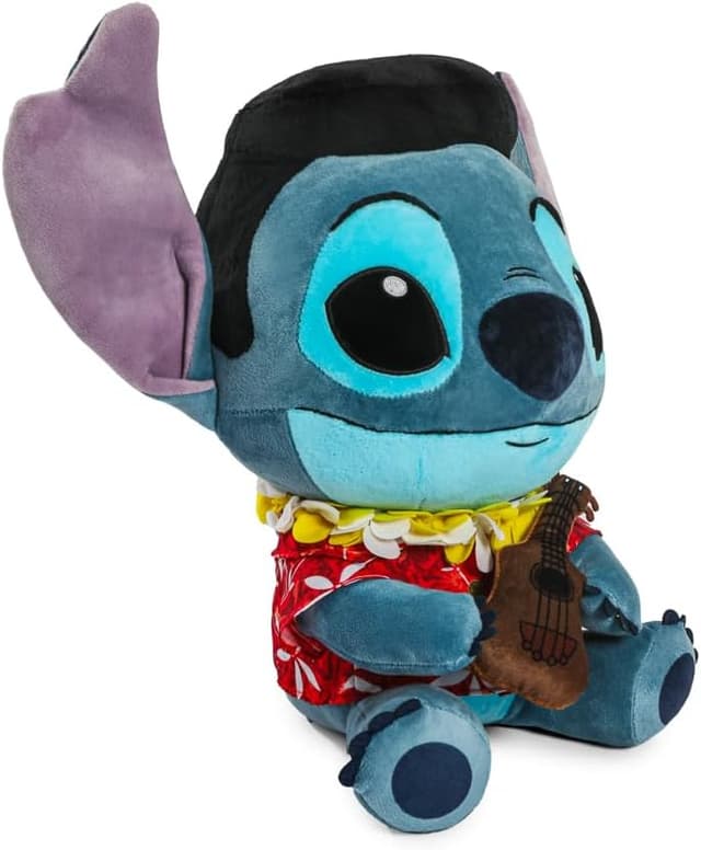 Detalle de Collectible Disney Lilo & Stitch Blue Hawaii Elvis Stitch HugMe Shaking Action Plush