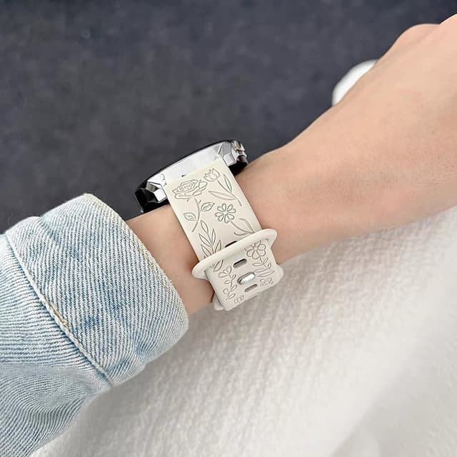 Detalle de FYISWHO 20mm Silicone Watch Strap (Flower Bracelet) for Amazfit GTS, GTR Mini and Active Series