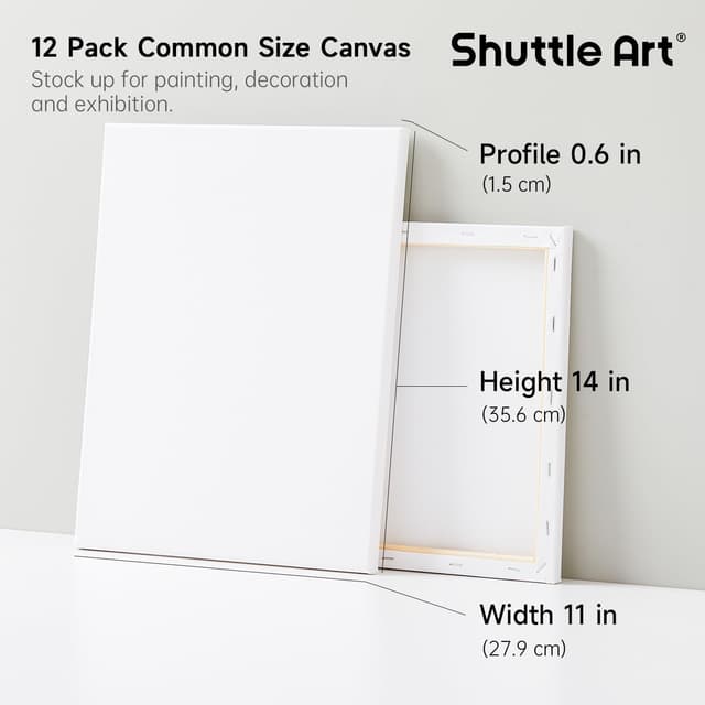 Thumbnail 1 de Shuttle Art 11x14 Inch Canvas Boards 12-pack 🎨