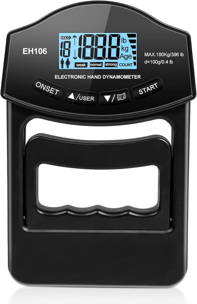 Detalle de OSDUE digitales Handkraftmessgerät (Hand-Dynamometer) mit LCD & USB-Ladekabel