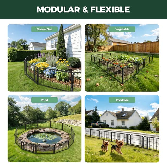 Detalle 1 de FXW Yard Garden Fence 29.3 ft heavy duty