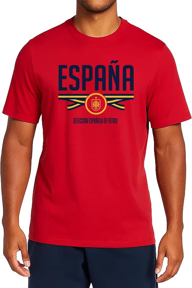 Detalle de Icon Sports Officially Licensed RFEF Royal Spanish Football Federation Cotton T-Shirt (Unisex Adult)