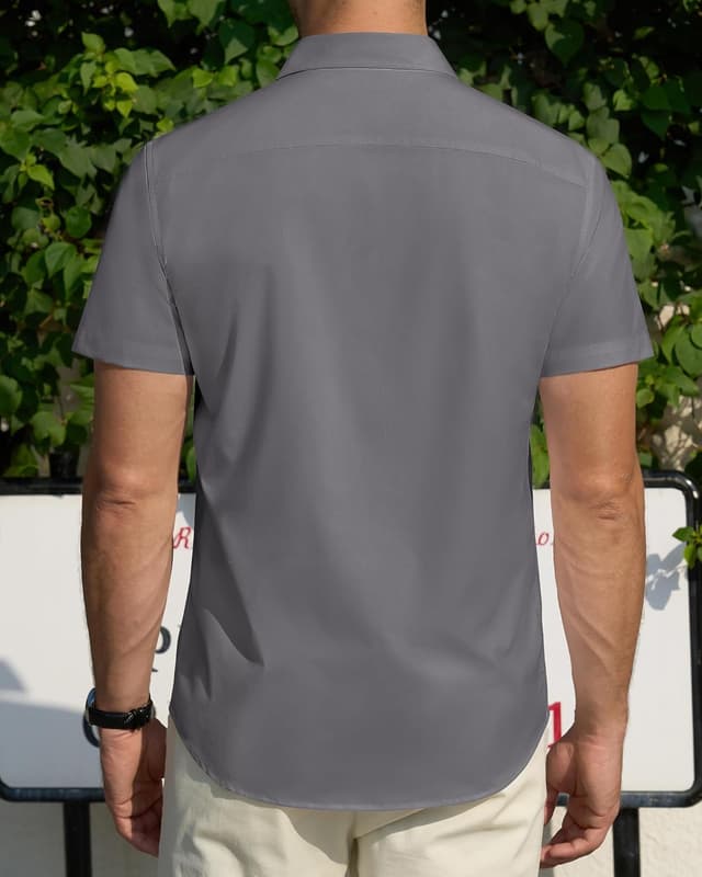 Detalle 2 de J.VER Herren Kurzarm-Hemd mit Fleckenschutz, Regular Fit, Sommer-Stretch (Baumwolle/Elasthan)