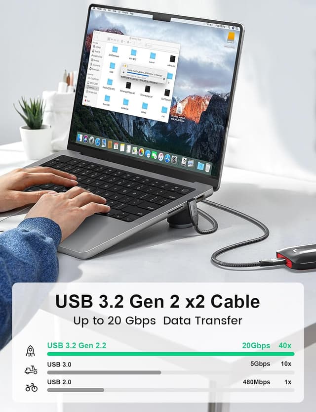 Detalle de XAOSUN XAOSUN 240W USB-C Kabel 1 m 20 Gbps