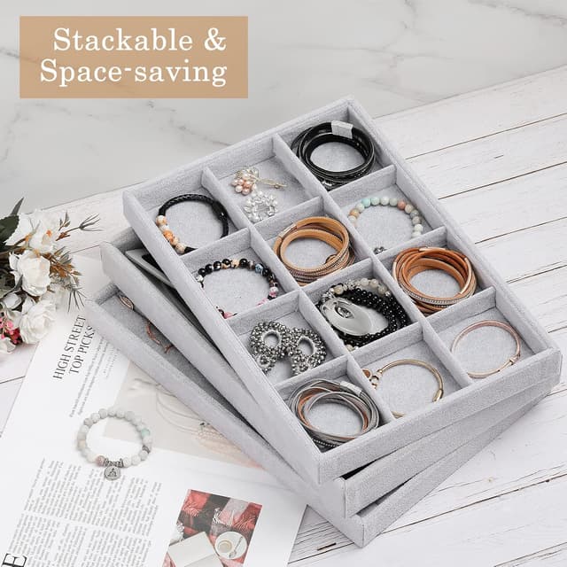 Thumbnail 4 de Emibele Organizador de Joyas con 12 Compartimentos, Gris 💍