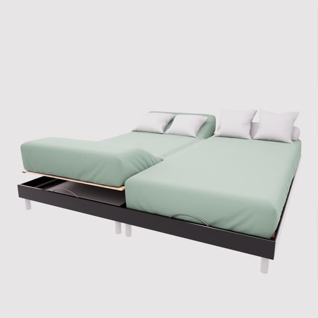 Detalle 2 de Soleil d’ocre Soleil d'ocre – Drap housse TPR en coton 57 fils, 2x80x200 cm, UNI noir