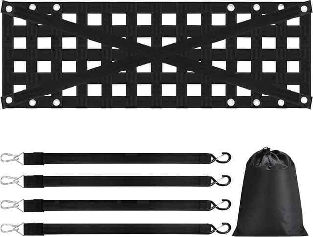 Detalle de Heavy Duty Heckklappe Netz für LKW-Bett – Cargo Net mit 4 verstellbaren Riemen und Karabinerhaken