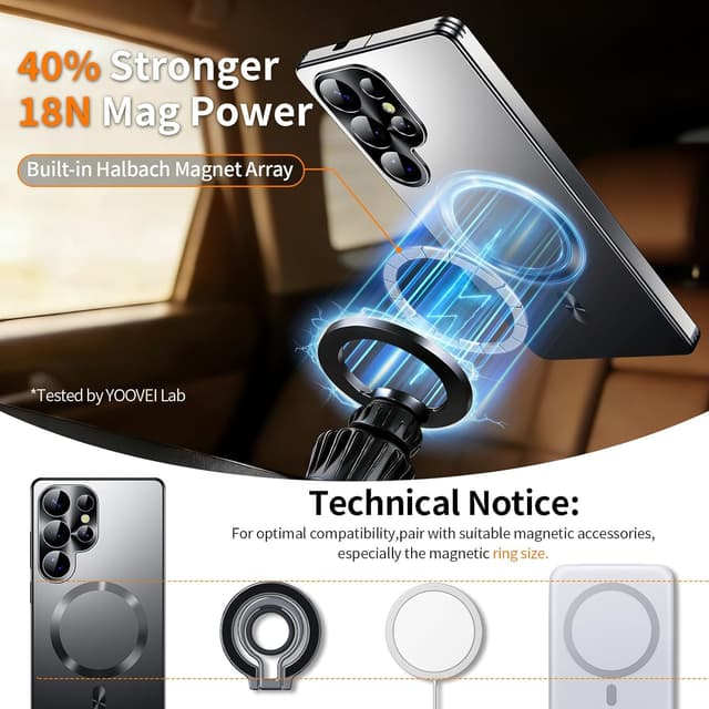 Detalle de for Samsung Galaxy S25 Ultra Case — Heavy-Duty Slim MagSafe Protection (Black)