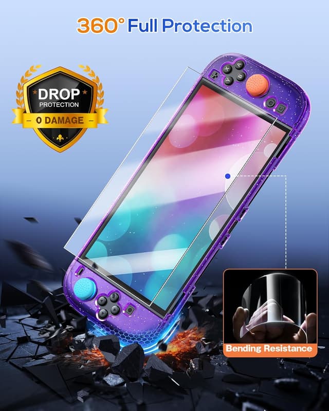 Detalle de FYOUNG Switch 2 Cover-Set mit 9H Folien