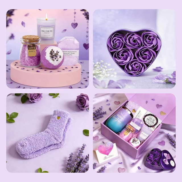 Detalle de Grand Start Geschenke für Frauen – 10-teiliger Entspannungs-Set für Geburtstag, Valentinstag & Muttertag